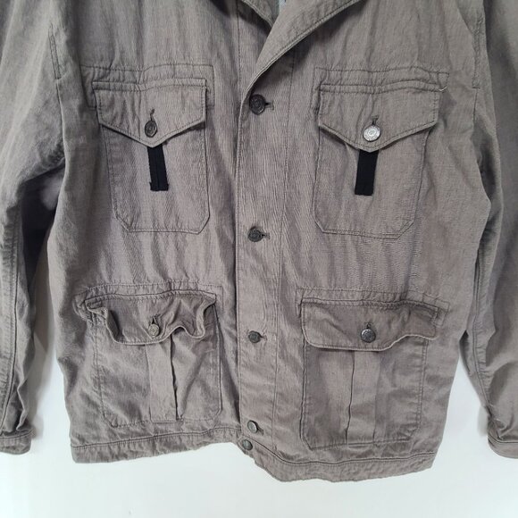 Banana Republic Fac Women's Button Up Utility Jacket Gray Size XL - Picture 2 of 8